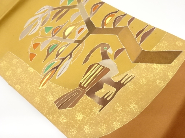 JAPANESE NAGOYA OBI / KINSAI / ABSTRACT BIRD
